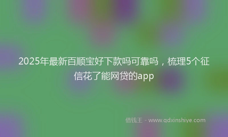 2025年最新百顺宝好下款吗可靠吗，梳理5个征信花了能网贷的app