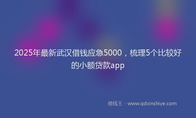2025年最新武汉借钱应急5000，梳理5个比较好的小额贷款app