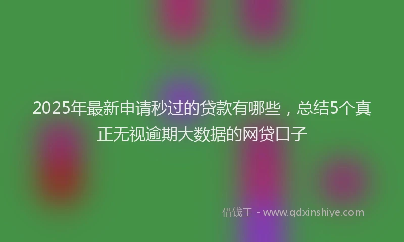 2025年最新申请秒过的贷款有哪些，总结5个真正无视逾期大数据的网贷口子