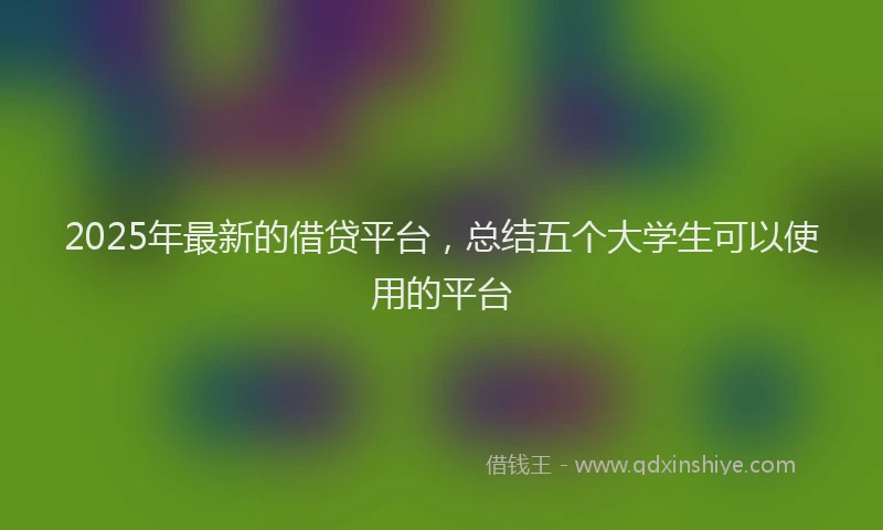 2025年最新的借贷平台，总结五个大学生可以使用的平台