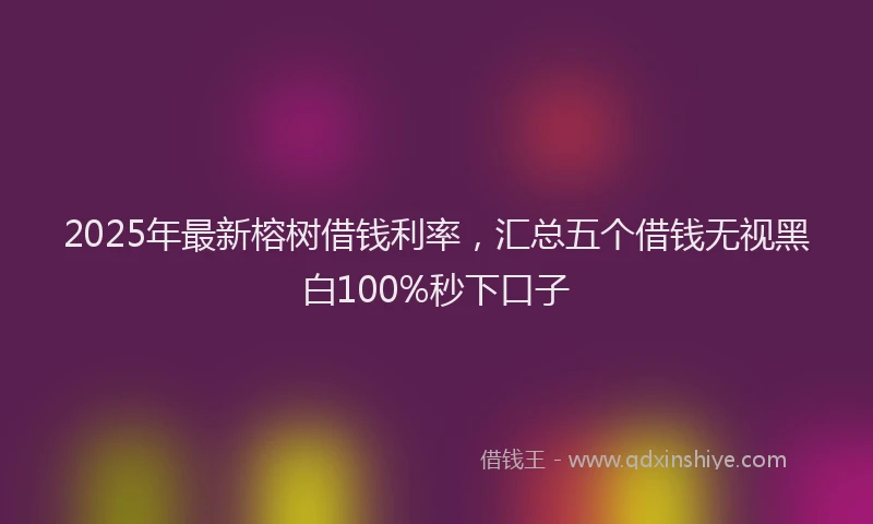 2025年最新榕树借钱利率，汇总五个借钱无视黑白100%秒下口子