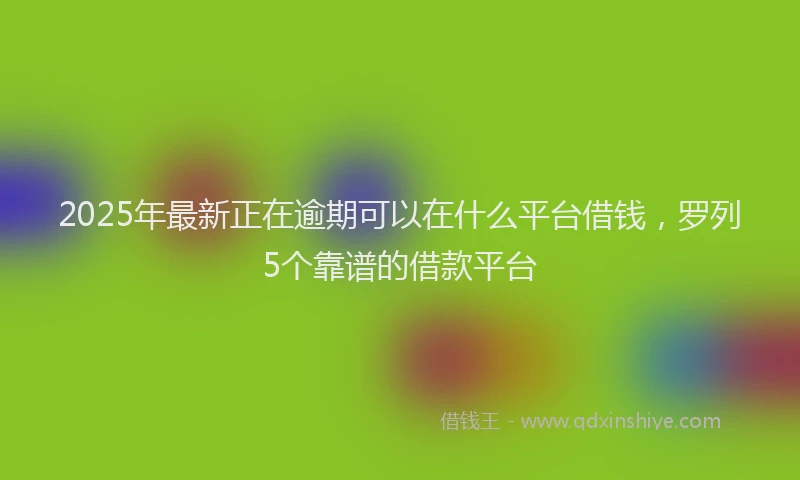 2025年最新正在逾期可以在什么平台借钱，罗列5个靠谱的借款平台