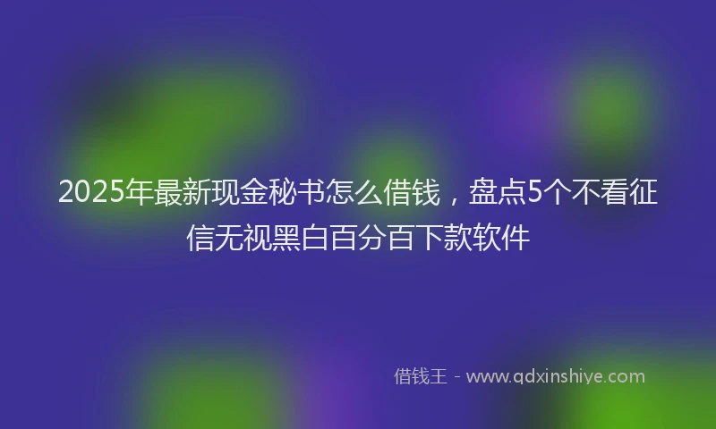 2025年最新现金秘书怎么借钱，盘点5个不看征信无视黑白百分百下款软件