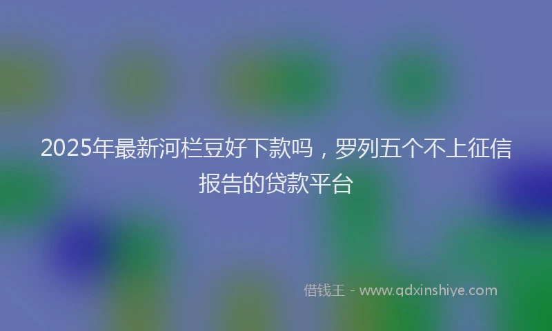 2025年最新河栏豆好下款吗，罗列五个不上征信报告的贷款平台