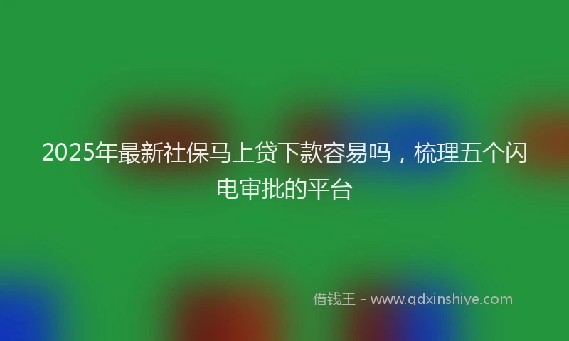 2025年最新社保马上贷下款容易吗，梳理五个闪电审批的平台