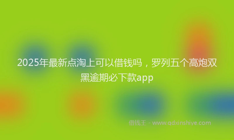 2025年最新点淘上可以借钱吗，罗列五个高炮双黑逾期必下款app
