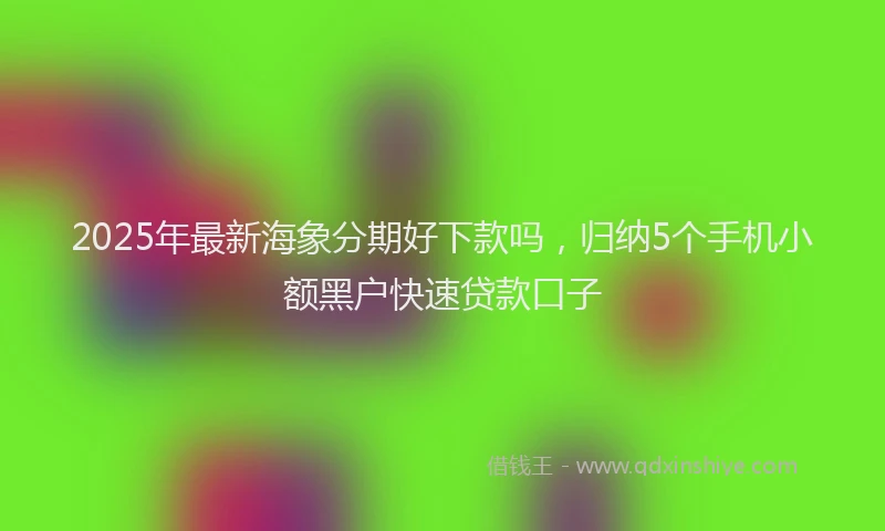 2025年最新海象分期好下款吗，归纳5个手机小额黑户快速贷款口子