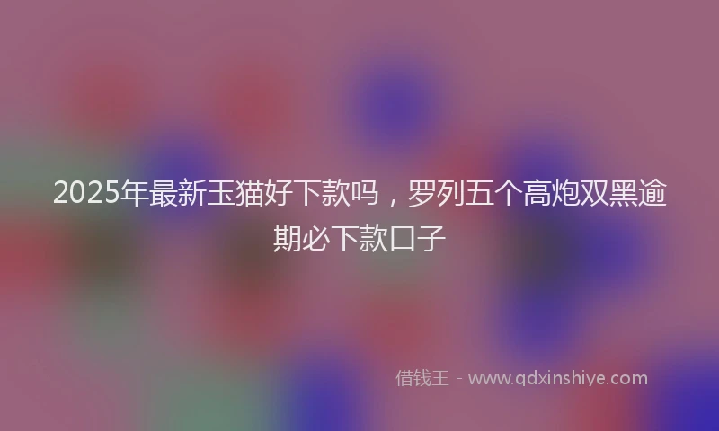 2025年最新玉猫好下款吗，罗列五个高炮双黑逾期必下款口子