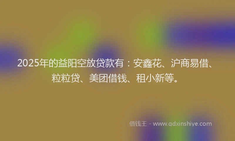 2025年的益阳空放贷款有：安鑫花、沪商易借、粒粒贷、美团借钱、租小新等。