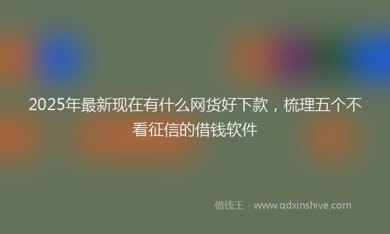 2025年最新现在有什么网货好下款，梳理五个不看征信的借钱软件