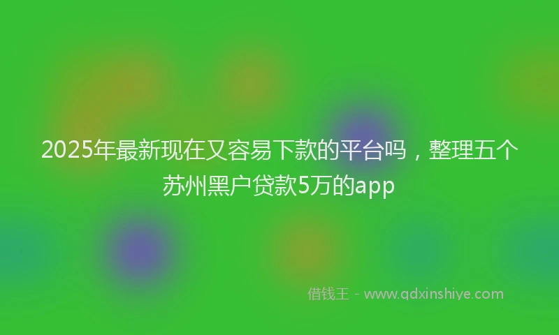 2025年最新现在又容易下款的平台吗，整理五个苏州黑户贷款5万的app