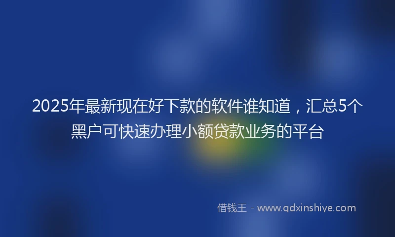 2025年最新现在好下款的软件谁知道,汇总5个黑户可快速办理小额贷款业务的平台