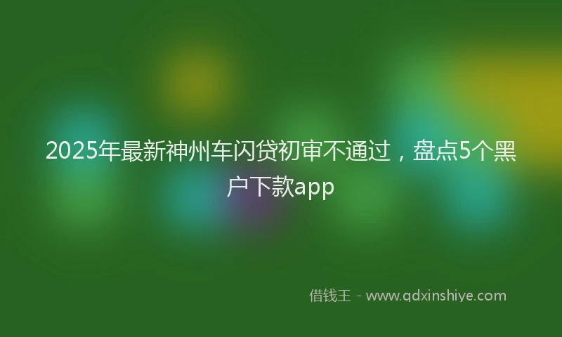 2025年最新神州车闪贷初审不通过，盘点5个黑户下款app
