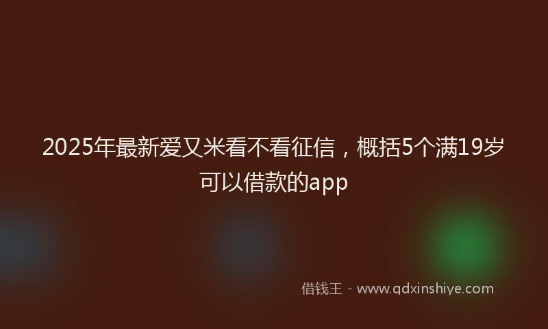 2025年最新爱又米看不看征信，概括5个满19岁可以借款的app