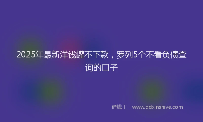 2025年最新洋钱罐不下款，罗列5个不看负债查询的口子