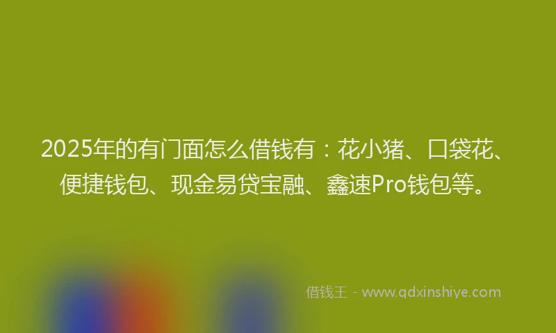 2025年的有门面怎么借钱有：花小猪、口袋花、便捷钱包、现金易贷宝融、鑫速Pro钱包等。