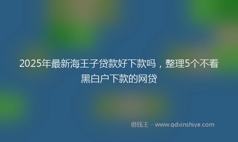 2025年最新海王子贷款好下款吗，整理5个不看黑白户下款的网贷