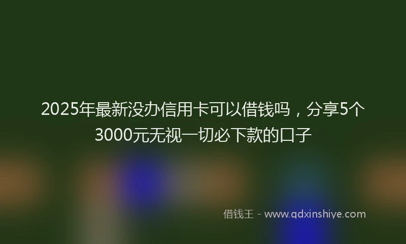 2025年最新没办信用卡可以借钱吗，分享5个3000元无视一切必下款的口子
