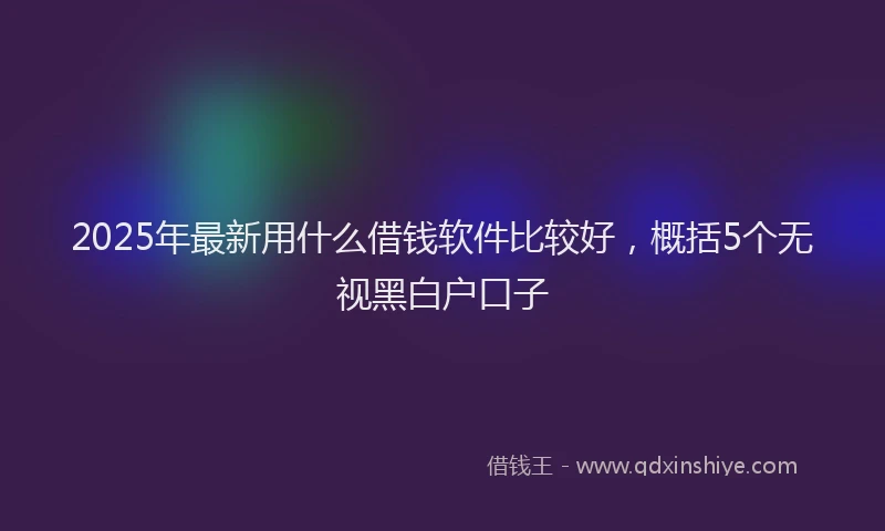 2025年最新用什么借钱软件比较好，概括5个无视黑白户口子