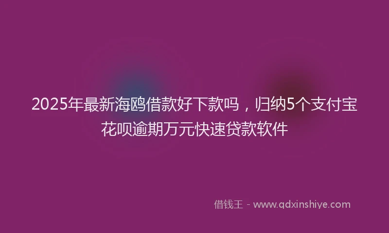 2025年最新海鸥借款好下款吗，归纳5个支付宝花呗逾期万元快速贷款软件