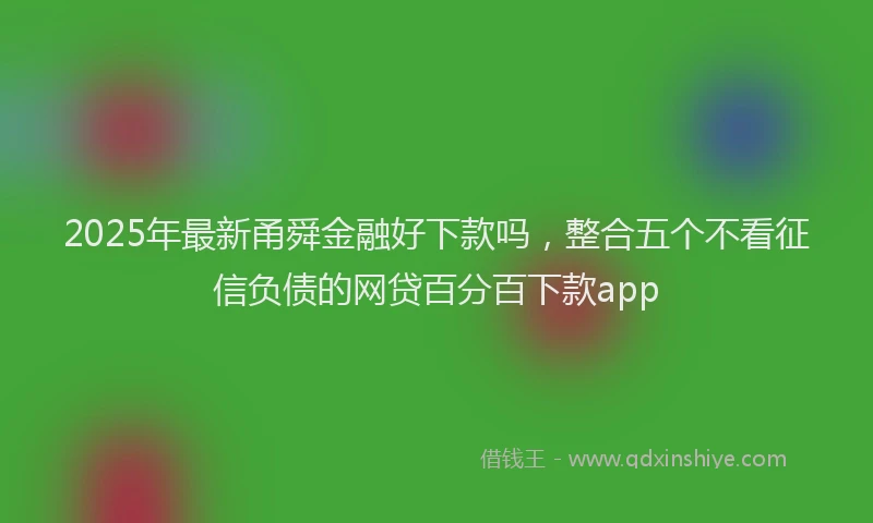 2025年最新甬舜金融好下款吗，整合五个不看征信负债的网贷百分百下款app