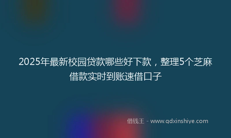 2025年最新校园贷款哪些好下款，整理5个芝麻借款实时到账速借口子