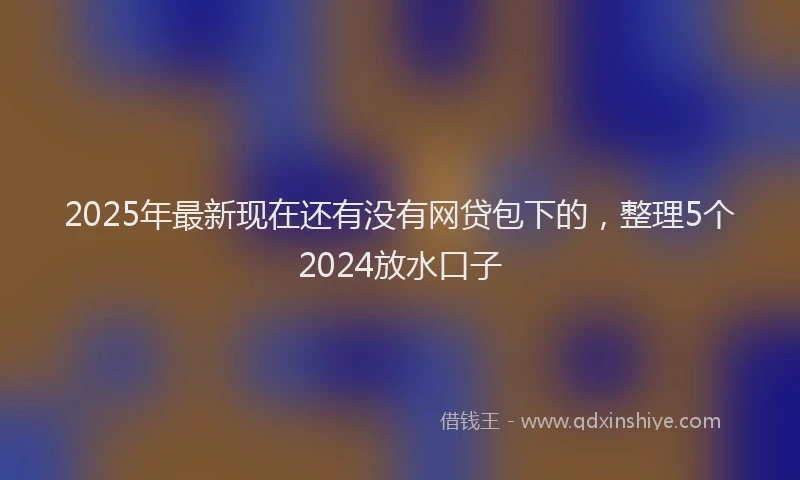 2025年最新现在还有没有网贷包下的，整理5个2024放水口子