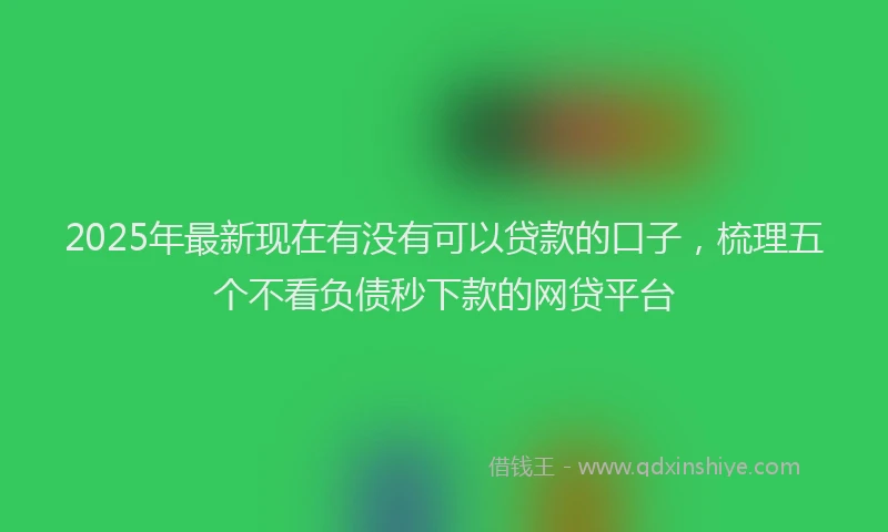 2025年最新现在有没有可以贷款的口子，梳理五个不看负债秒下款的网贷平台