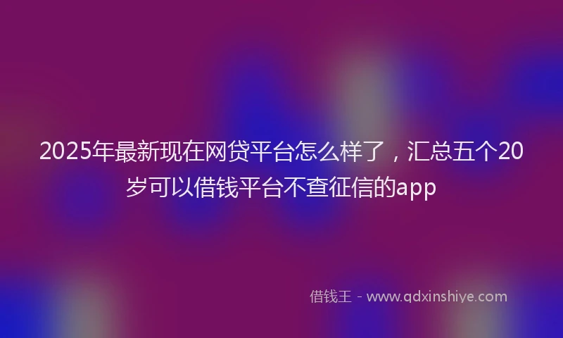 2025年最新现在网贷平台怎么样了，汇总五个20岁可以借钱平台不查征信的app