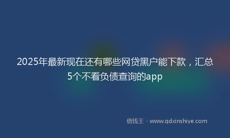 2025年最新现在还有哪些网贷黑户能下款，汇总5个不看负债查询的app