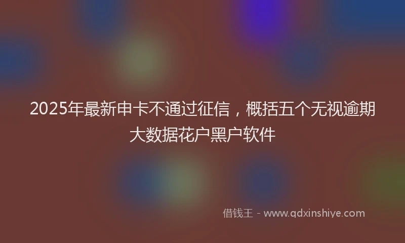 2025年最新申卡不通过征信，概括五个无视逾期大数据花户黑户软件