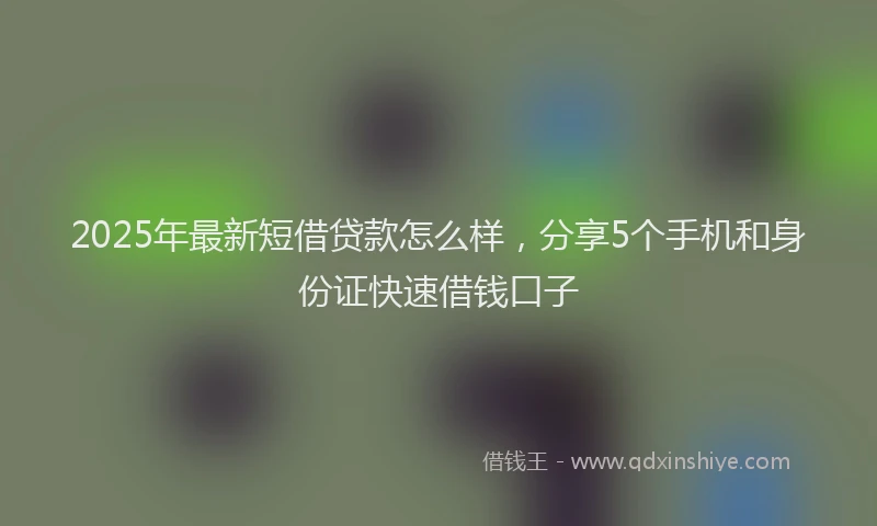 2025年最新短借贷款怎么样，分享5个手机和身份证快速借钱口子