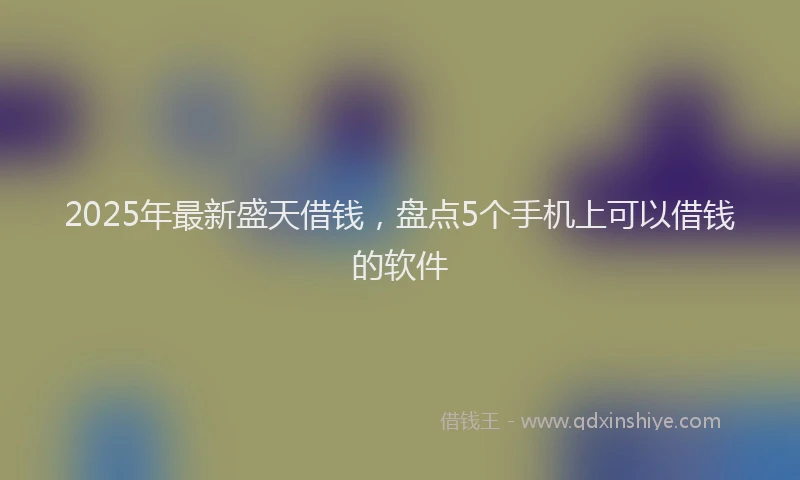2025年最新盛天借钱，盘点5个手机上可以借钱的软件