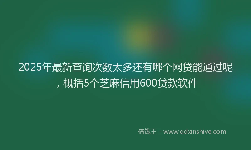2025年最新查询次数太多还有哪个网贷能通过呢，概括5个芝麻信用600贷款软件