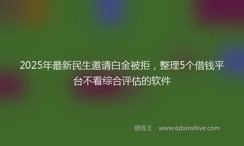 2025年最新民生邀请白金被拒，整理5个借钱平台不看综合评估的软件
