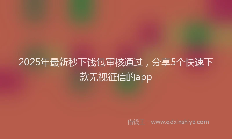 2025年最新秒下钱包审核通过，分享5个快速下款无视征信的app
