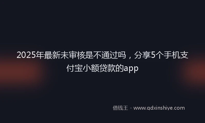 2025年最新未审核是不通过吗，分享5个手机支付宝小额贷款的app