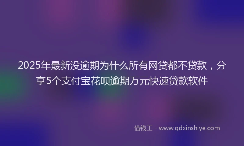 2025年最新没逾期为什么所有网贷都不贷款，分享5个支付宝花呗逾期万元快速贷款软件