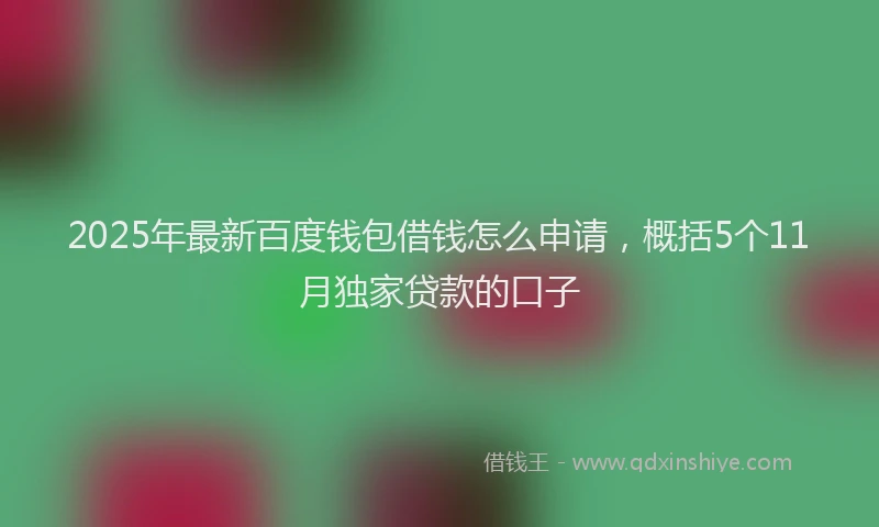 2025年最新百度钱包借钱怎么申请，概括5个11月独家贷款的口子
