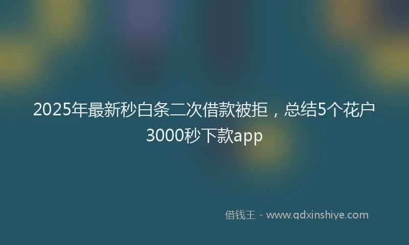 2025年最新秒白条二次借款被拒,总结5个花户3000秒下款app