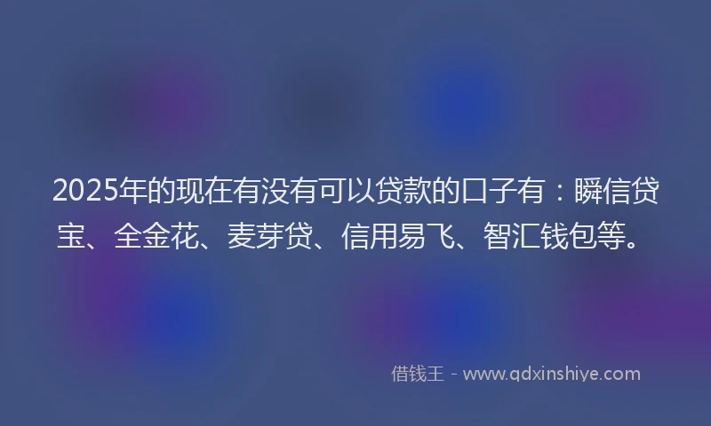 2025年的现在有没有可以贷款的口子有：瞬信贷宝、全金花、麦芽贷、信用易飞、智汇钱包等。