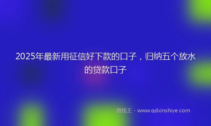 2025年最新用征信好下款的口子,归纳五个放水的贷款口子
