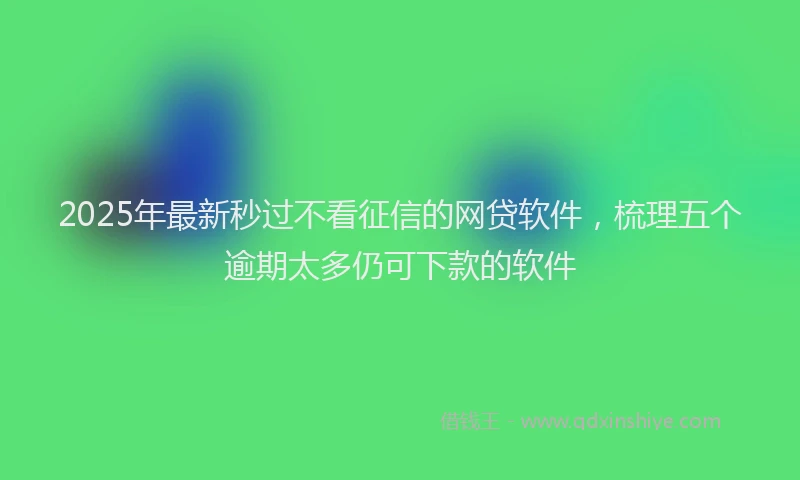 2025年最新秒过不看征信的网贷软件，梳理五个逾期太多仍可下款的软件