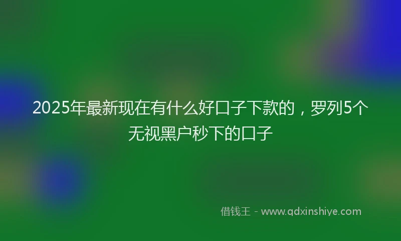 2025年最新现在有什么好口子下款的，罗列5个无视黑户秒下的口子