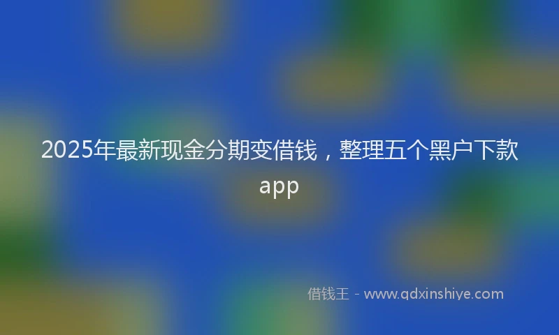 2025年最新现金分期变借钱，整理五个黑户下款app