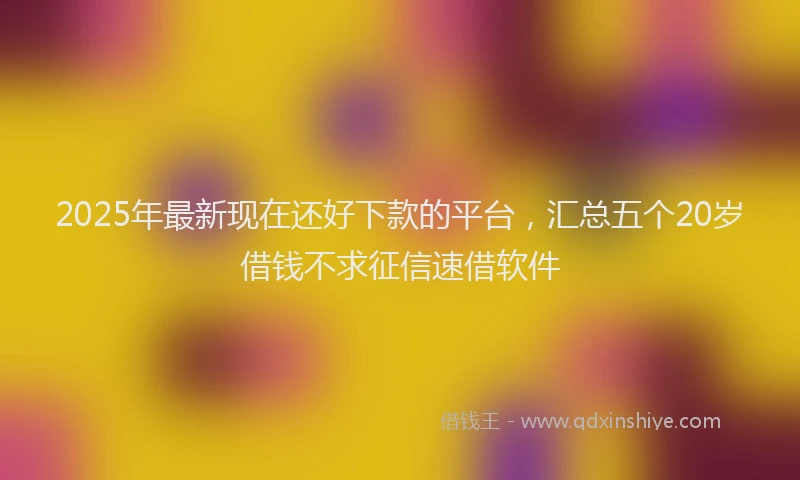 2025年最新现在还好下款的平台，汇总五个20岁借钱不求征信速借软件