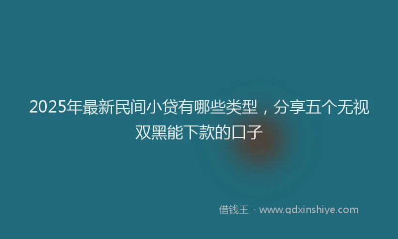 2025年最新民间小贷有哪些类型，分享五个无视双黑能下款的口子