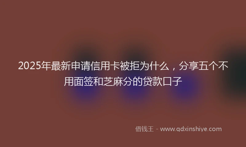 2025年最新申请信用卡被拒为什么，分享五个不用面签和芝麻分的贷款口子