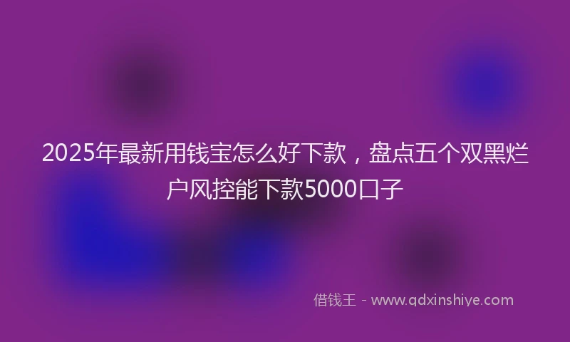 2025年最新用钱宝怎么好下款，盘点五个双黑烂户风控能下款5000口子