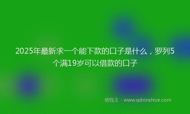 2025年最新求一个能下款的口子是什么，罗列5个满19岁可以借款的口子